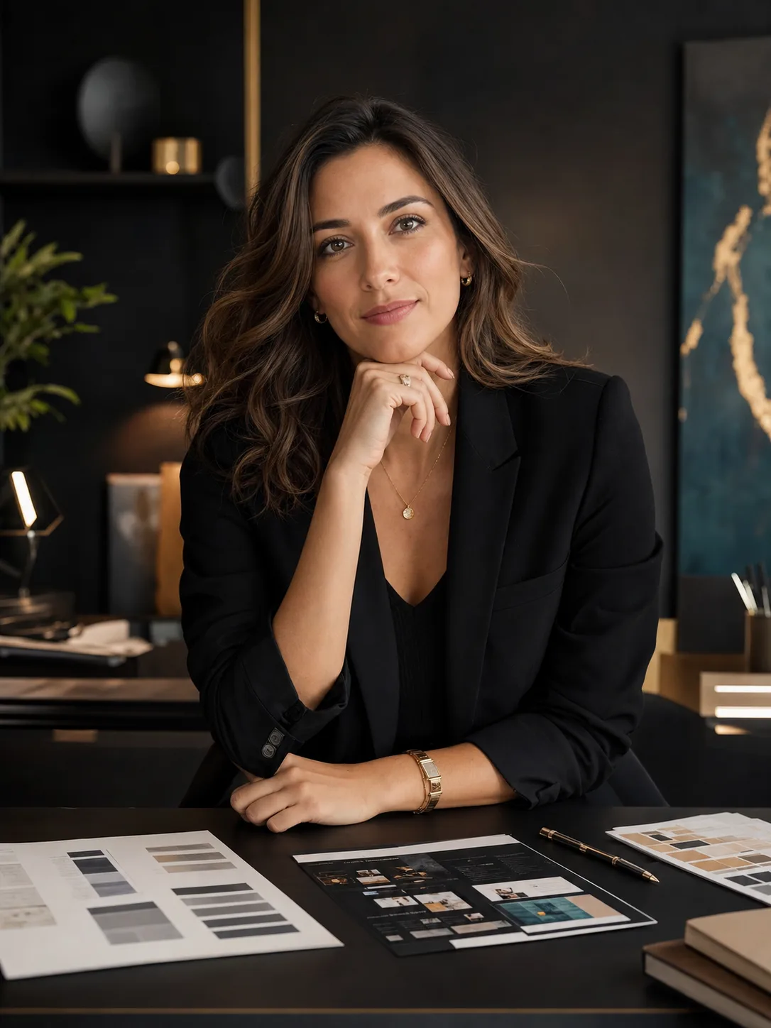 Mara Vale, the Create & Design creative production lead, in a refined creative workspace.